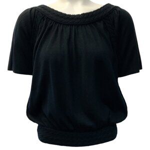 Louis Vuitton Black Cashmere / Silk Short Sleeved Cable Sweater